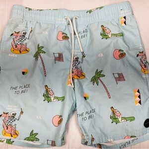 Men’s RVCA/ Ron Jon swim trunks. Not lined inside. Mesh front pockets.